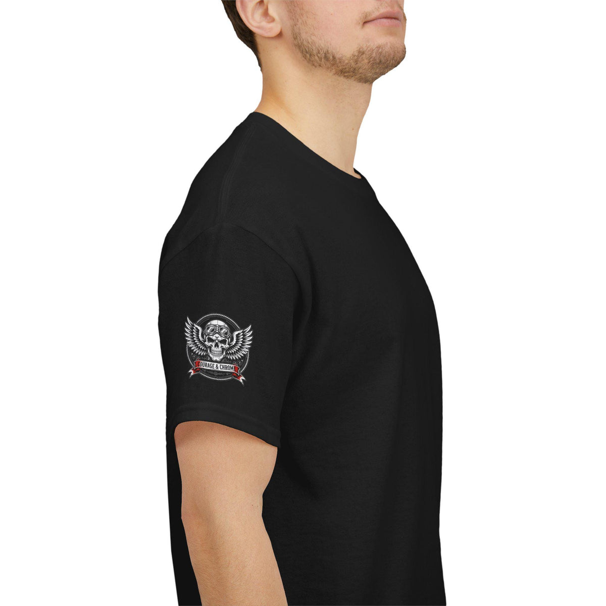 Veteran Biker Skull Tee | Ride With Honor Patriotic Motorcycle Shirt (100% Cotton)