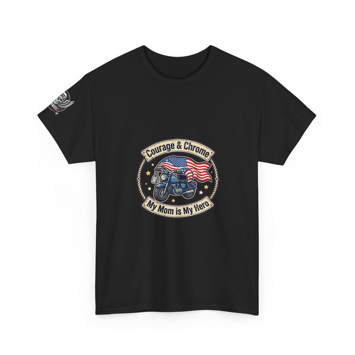 Veteran Mom Shirt | My Mom Is My Hero Biker Tee | Patriotic Mom Gift from Son Daughter | Mothers Day Gift for Mom