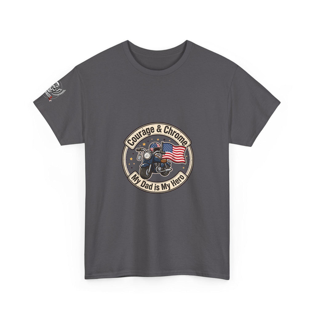 Veteran Dad Biker Tee | Patriot Gift (100% Cotton)