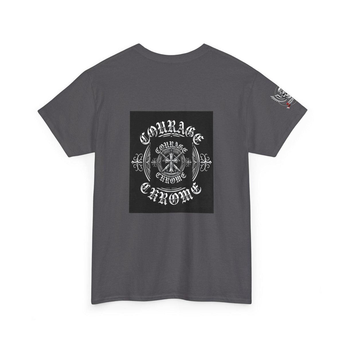 Courage and Chrome Emblem Shirt | Veteran Biker Badge Tee | San Antonio Texas Est 2026 | Patriotic Biker Gift