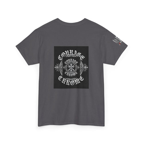 Courage and Chrome Emblem Shirt | Veteran Biker Badge Tee | San Antonio Texas Est 2026 | Patriotic Biker Gift