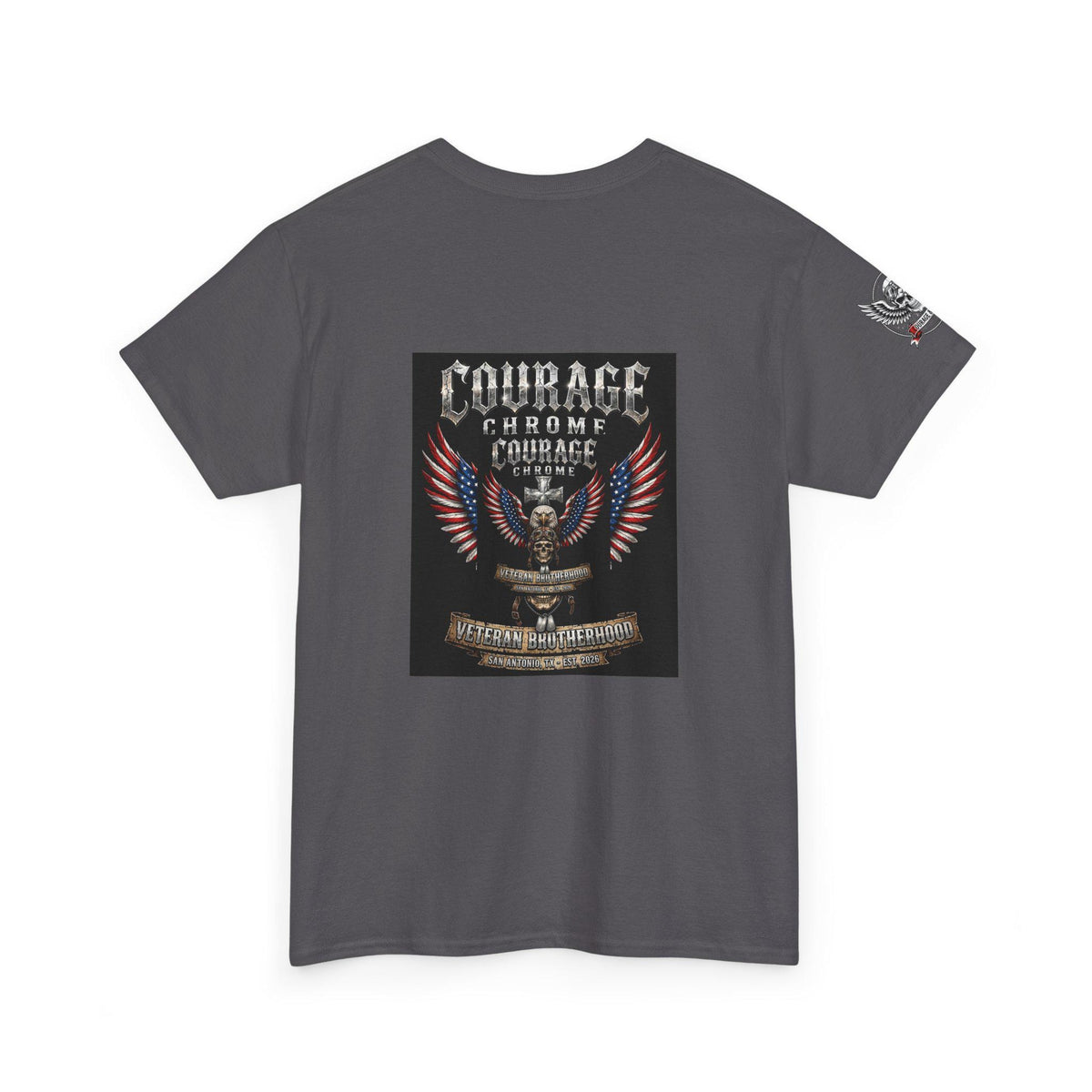 Veteran Brotherhood Shirt | Eagle Skull Biker Tee | Patriotic Back Print Motorcycle Shirt | Veteran Gift for Him