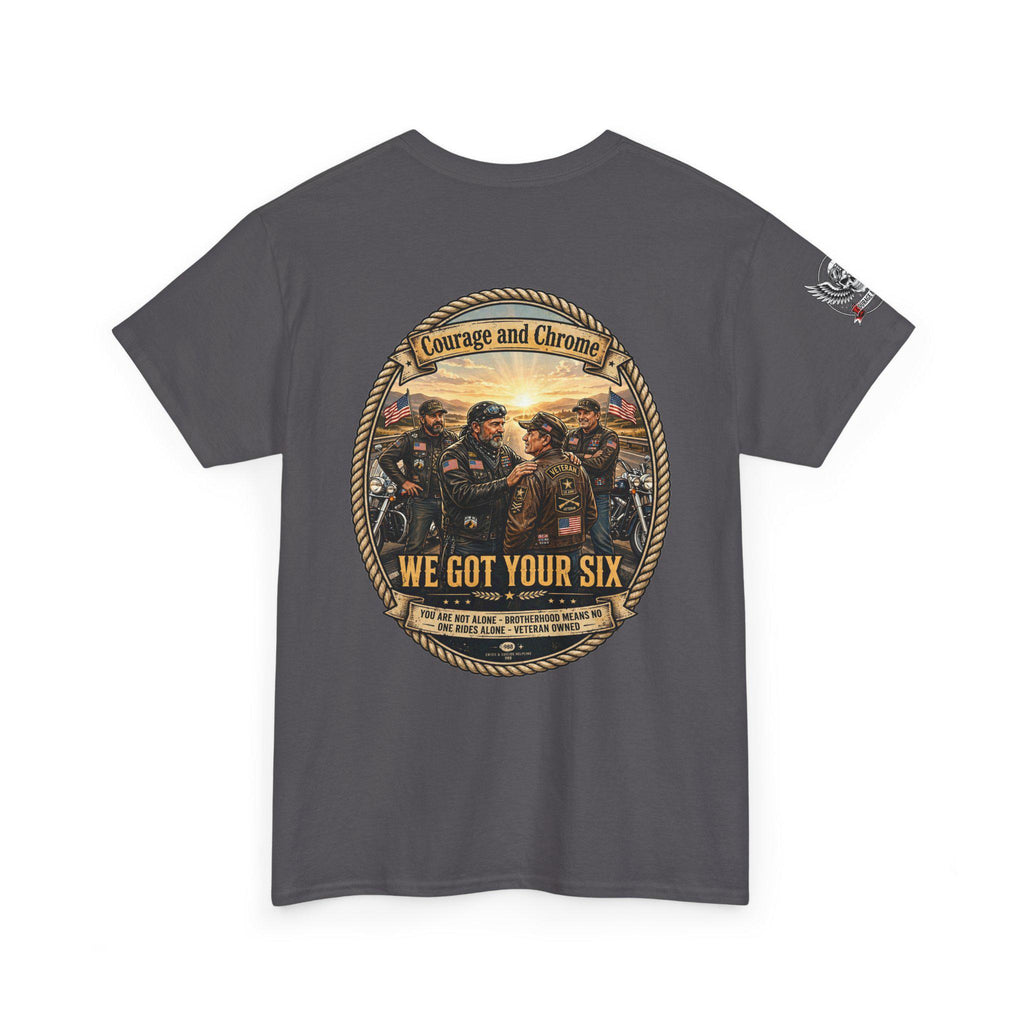 We Got Your Six Veteran Brotherhood Tee | Patriotic Motorcycle Shirt (Black)