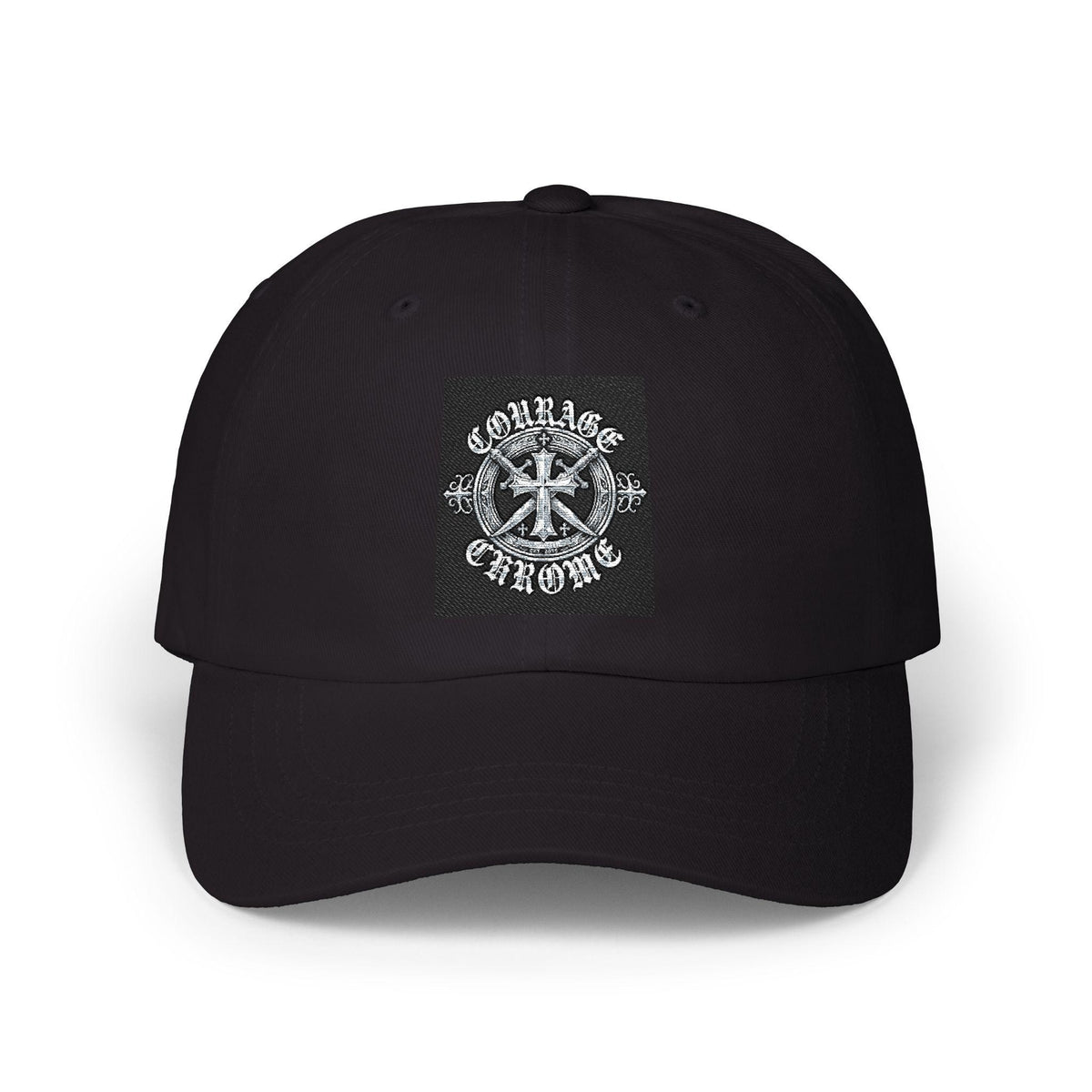 Courage and Chrome Embroidered Cap | Veteran Biker Dad Hat | Black Baseball Cap | Patriotic Biker Gift